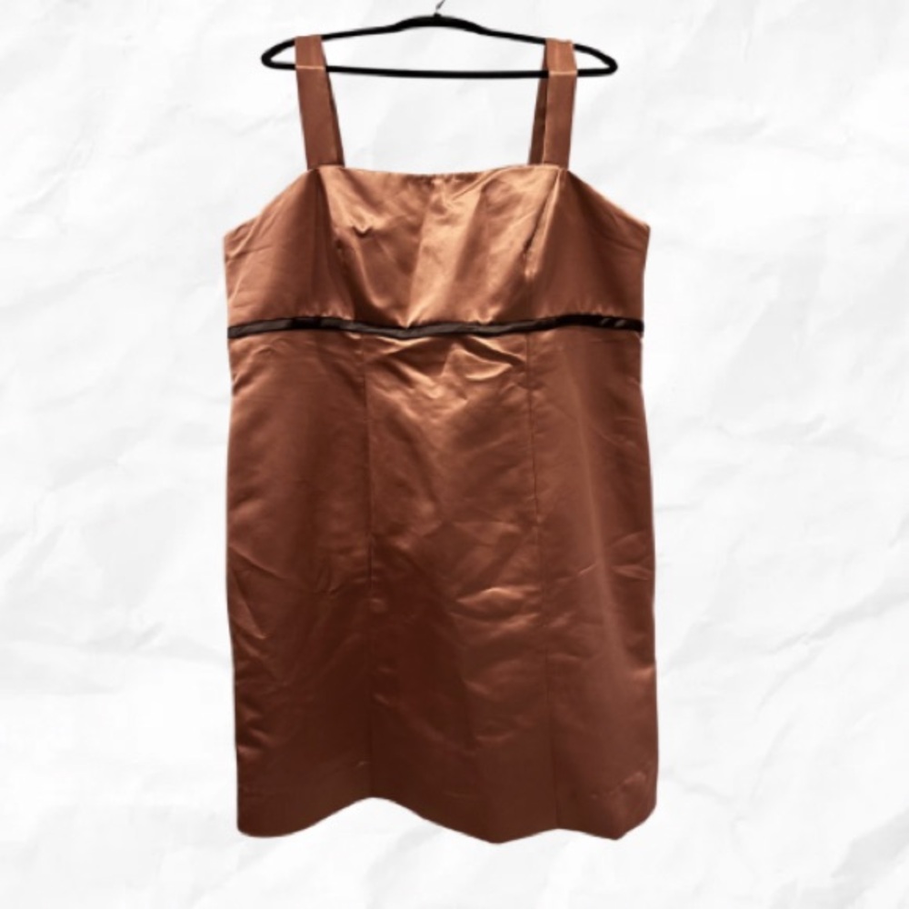 Y2K Satin Brown Dress Size 24 - EUC